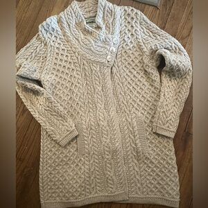 Aran Crafts Cable Knit Turtleneck Sweater - Cream